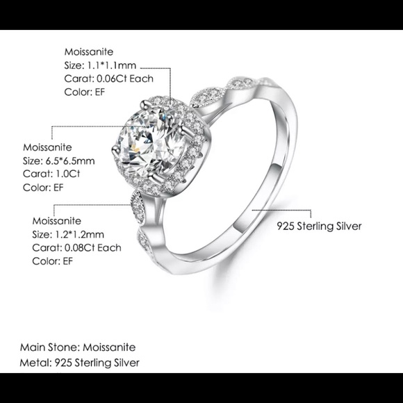 Moissanite ring set with certificate - Picture 13 of 16